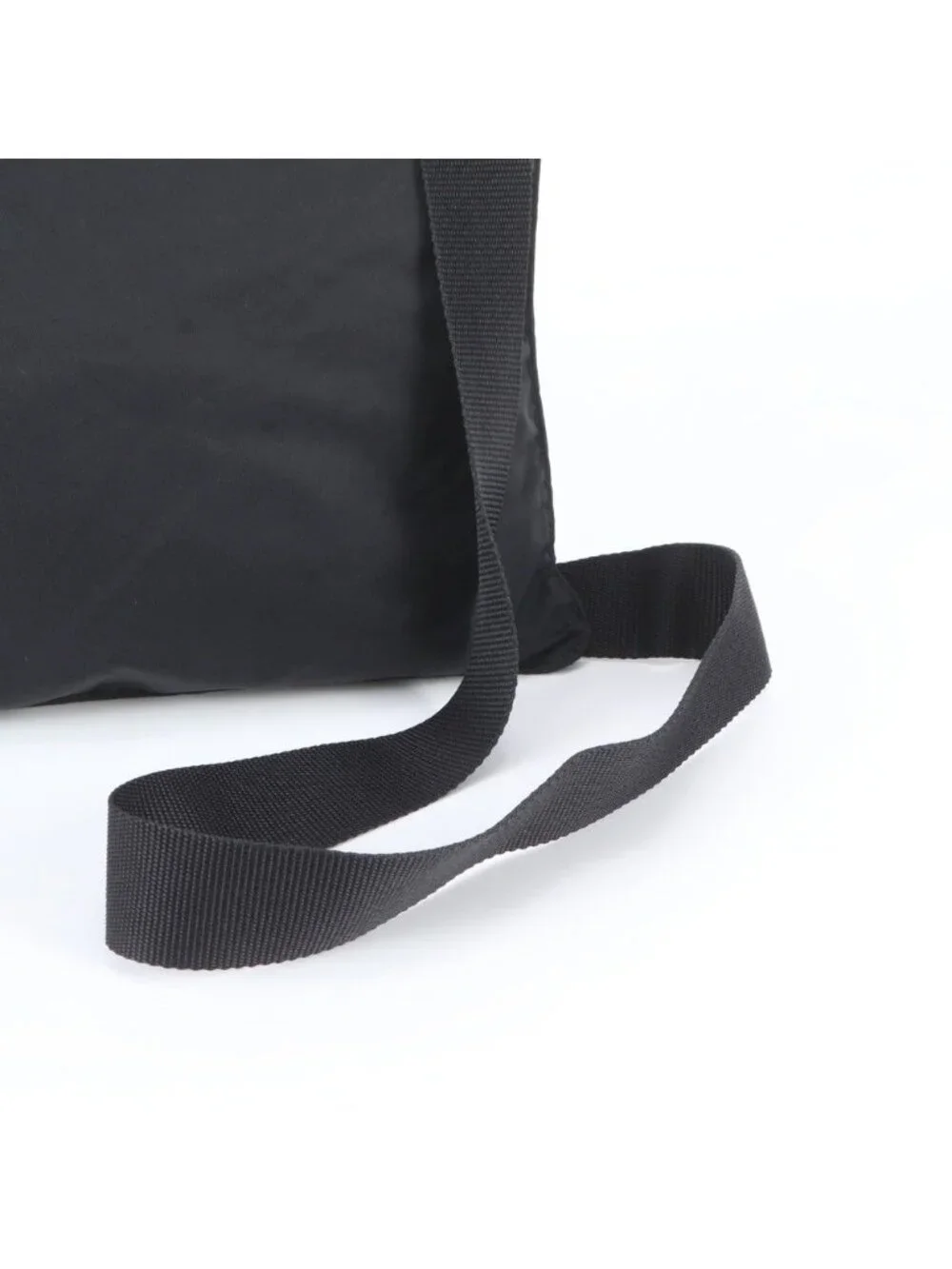 Prada Tessuto Nylon Triangle Logo Leather Shoulder Bag Crossbody Messenger Black